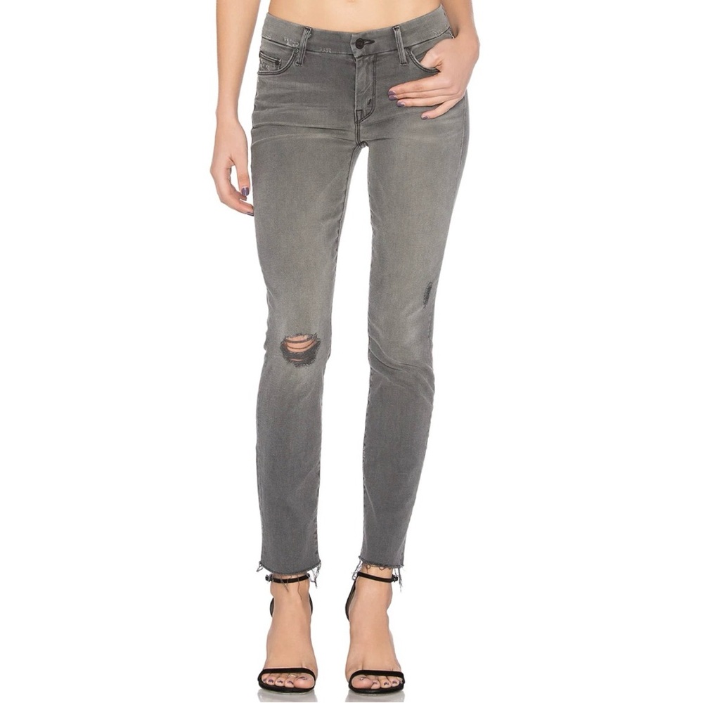 MOTHER Gray Distressed Women's Jeans